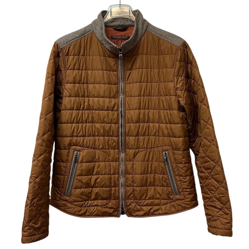 Waterville Puffer Jacket with Wool Trim Men's Size 54 XL Quilted Made in Italy